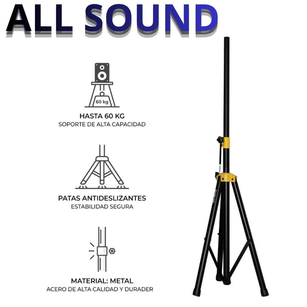 Pedestal para Parlante ALL SOUND SC-M57A  de Metal Resistente Hasta 60kg Amarillo